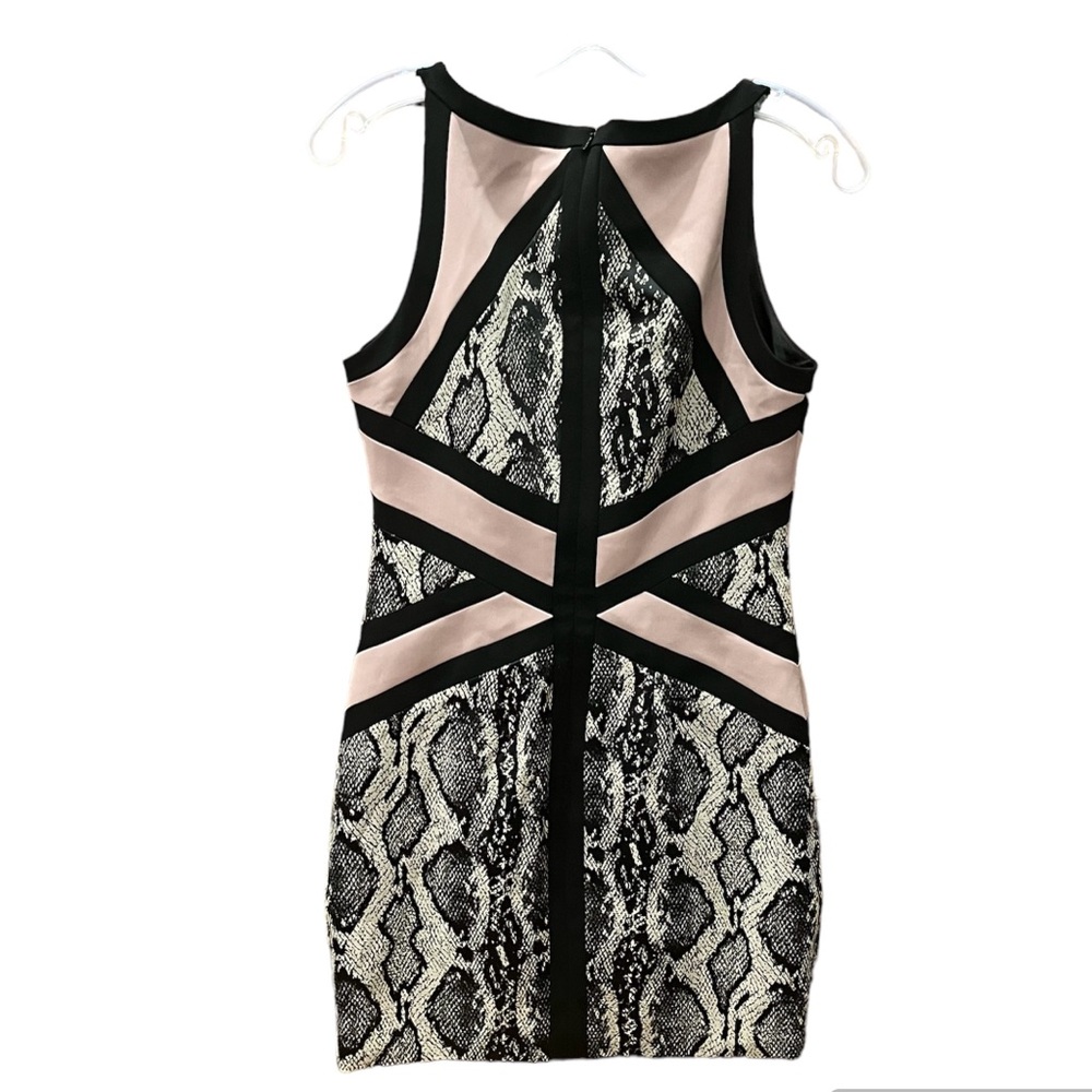 Jay Godfrey Snake Skin Print Color-Block Mini Dre… - image 6